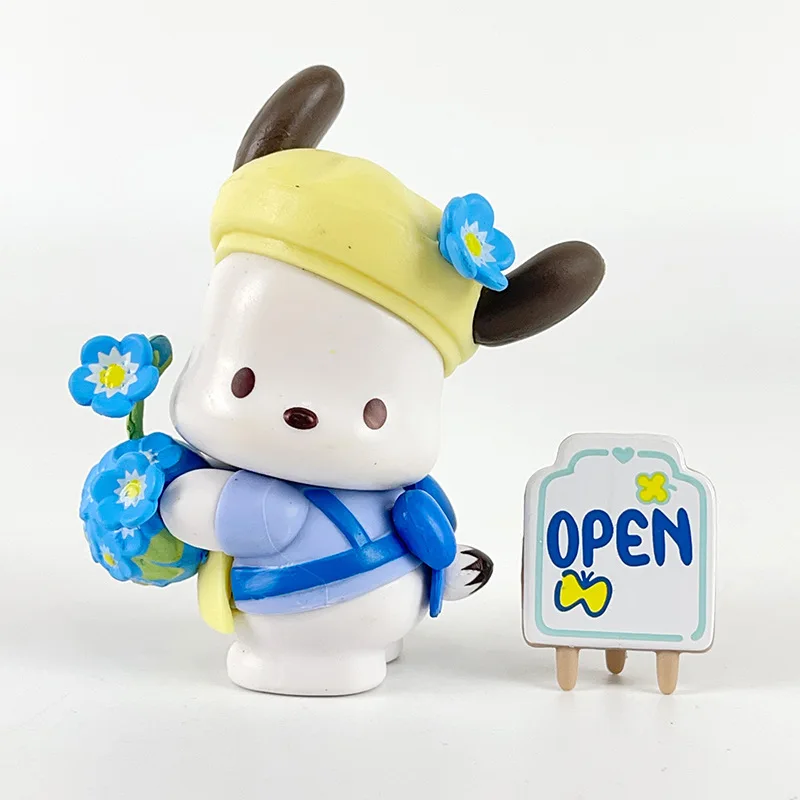 Pochacco Statue Flower and Youth Series Sanrio Doll Action Anime Figures Pochacco Doll Toys Esports Figurine Room Desktop Gifts