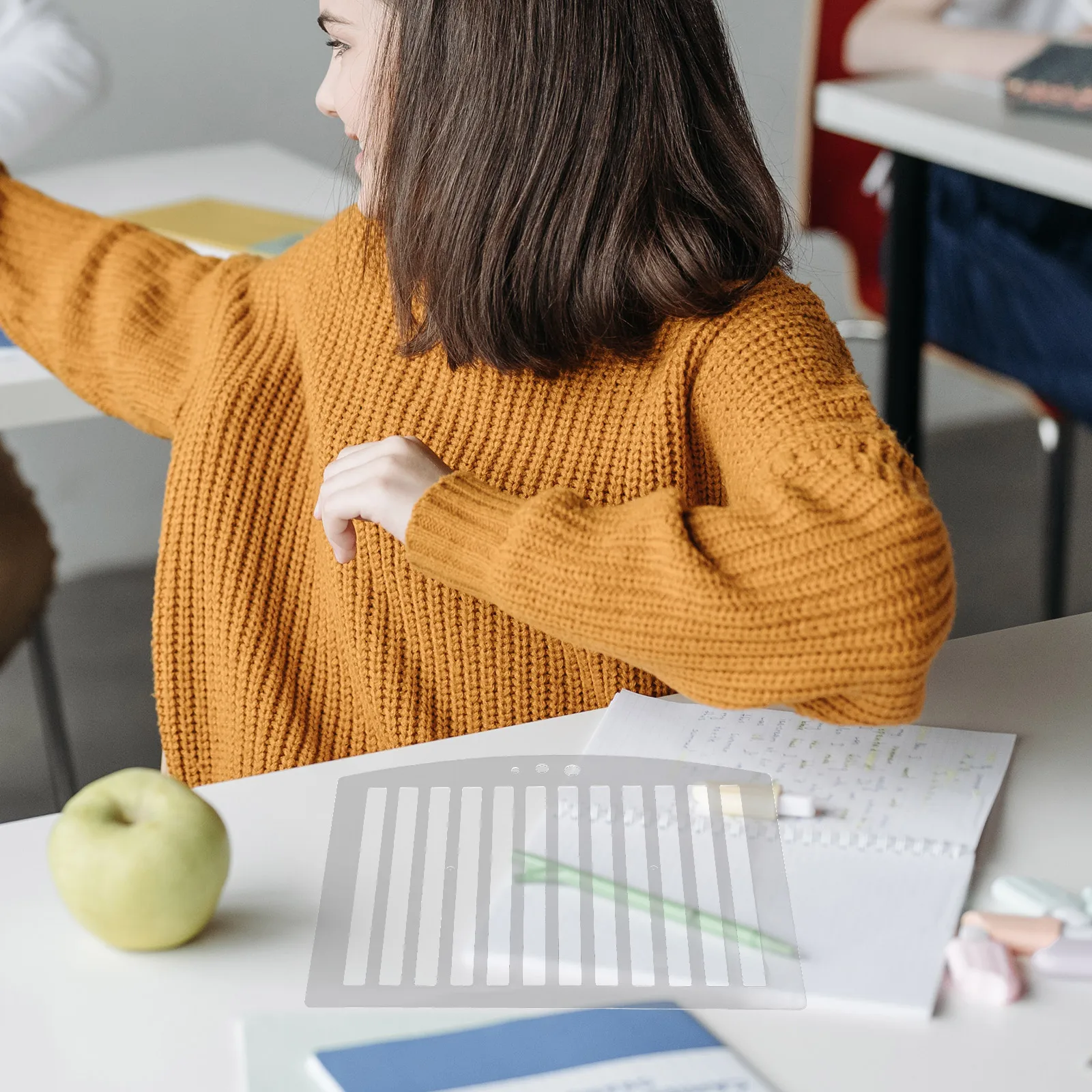 Plastic Line Drawing For Students Multi-Function Reusable With Centimeters Lightweight Portable Classroom Supplies Convenient