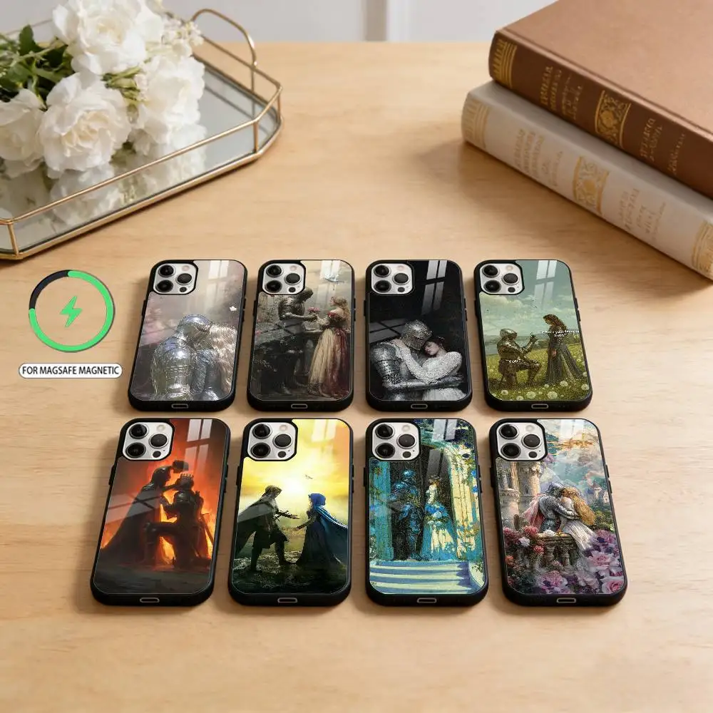 

Beauty And The Knight Phone Case For iPhone17,16,15,14,13,12,11 Plus,Pro Max Magnetic For Magsafe Wireless Charging