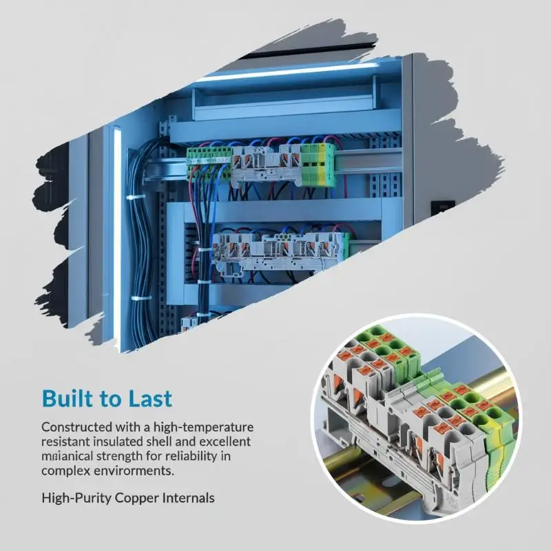 PT25 Spring Plug Terminal Block 4 Conductor Quattro Push In 1/10PCS Din Rail Compatible for Solar Power System Wiring