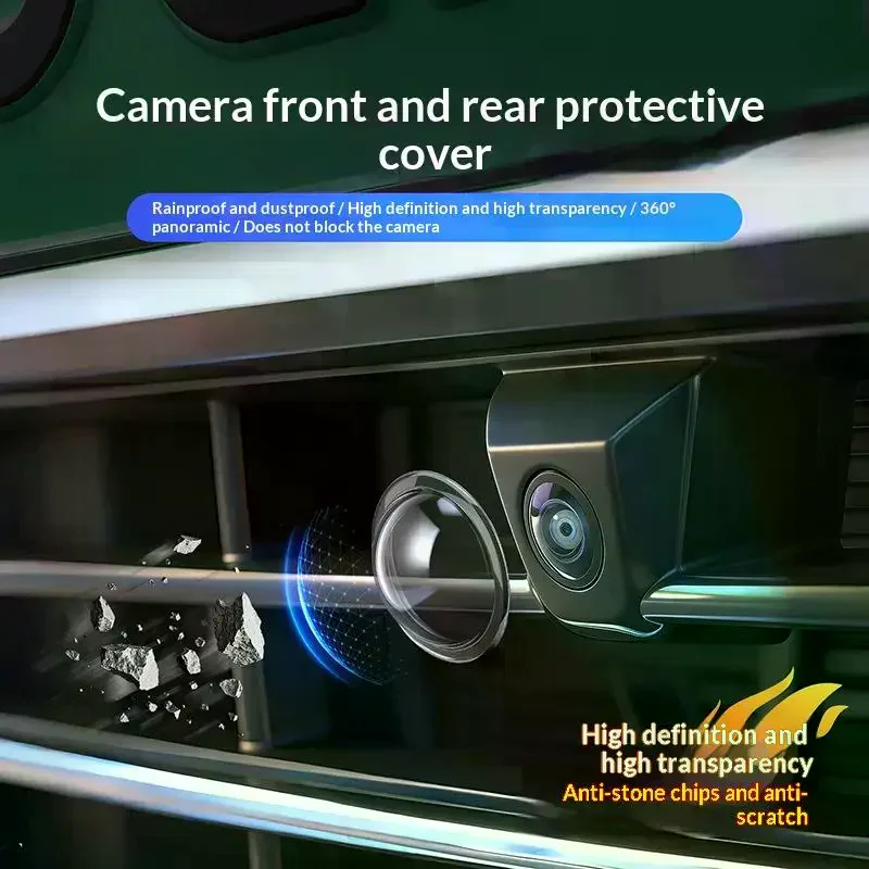 Universal Car Camera Lens Protector 2PCS Rear View Backup Camera Cover 360° Camera Protection Anti Scratch Waterproof