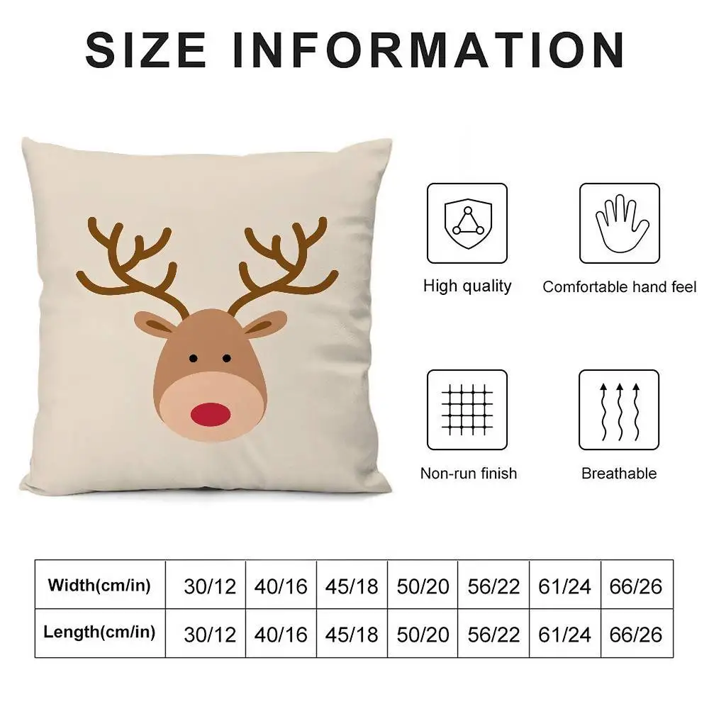 Weihnachten Santa und Hirsch Kissenbezug Sofa Wohnzimmer Schlafzimmer doppelseitiger Druck quadratisches Kissen Nickerchen Zeit Kissenbezug