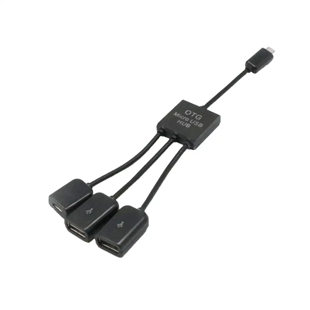 Кабель-адаптер-концентратор Micro USB OTG 3 в 1, для смартфонов Android, ПК
