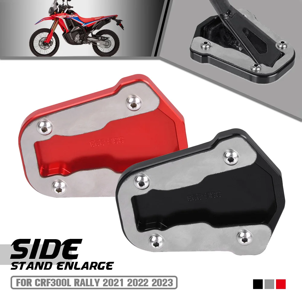 

Motorcycle Accessories Kickstand Foot Side Stand Extension Pad For Honda CRF300L Rally 2021 2022 2023 CNC Aluminium CRF 300 L