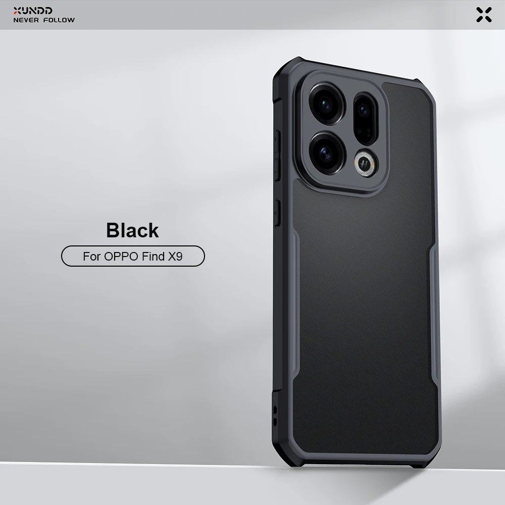 Xundd Case Voor OPPO Find X9/X9 Pro/X9 Ultra Case PC & TPU Airbag Schokbestendig Shell Anti-krassen Telefoon Cover Magnetische Stand Case