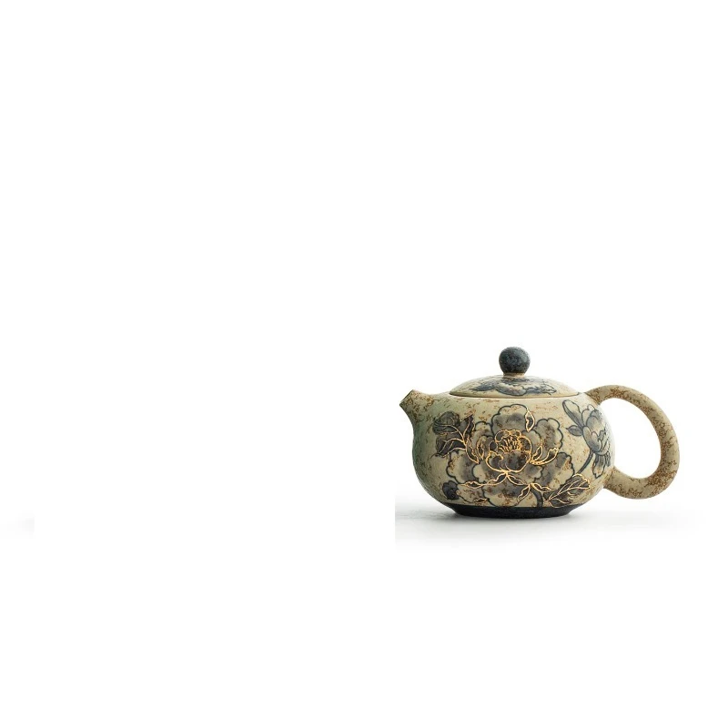 Hand painted gold painted ceramic pot, household ceramic pot, household gift pot