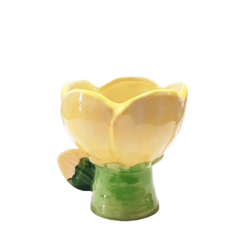

Nordic Style Tulip Ceramic Coffee Cup Handmade Household Flower Type Water Cup Paintings Scented Candle Container DessertGift