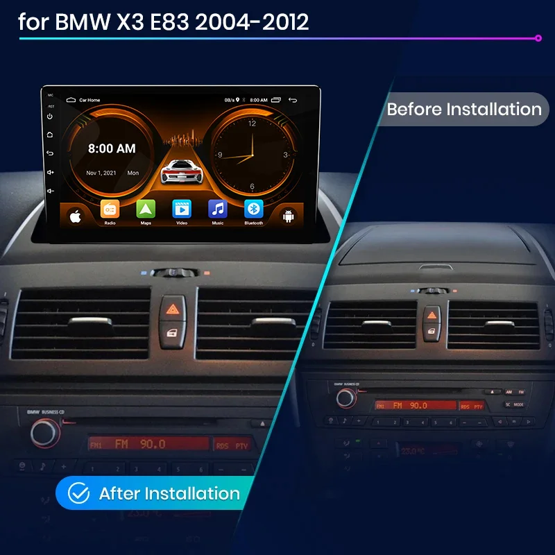 Car Radio For BMW X3 E83 2003 - 2011 wireless CarPlay Android Auto Multimedia car intelligent screen systems display 2din DVD