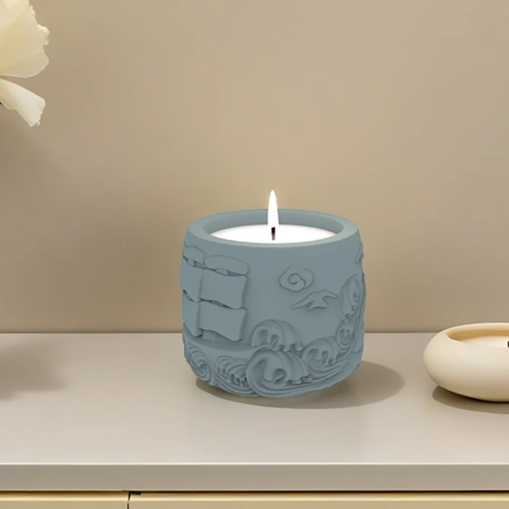 Plain Sailing Cement Candle Jar Silica Gel Mold Round Wax Cup Plaster Jesmonite Silicone Molds Gift Ideas DIY Handmade