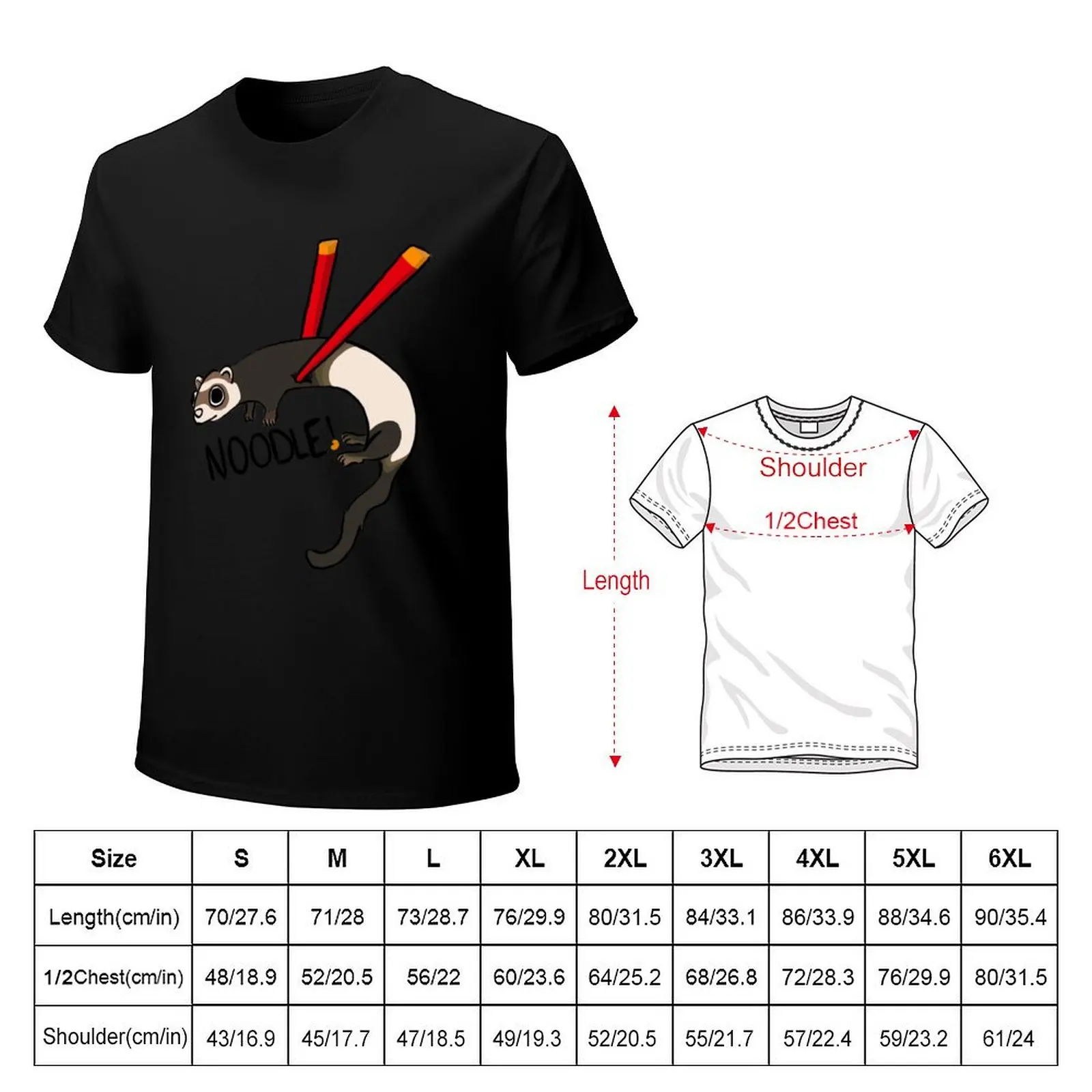 Ferret Noodle T-Shirt Odor Resistant Short Sleeve Top