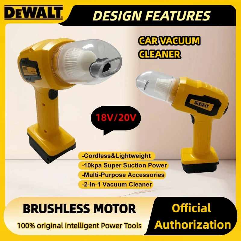 

DEWALT Strong Suction Mini 20V 2-In-1 Handheld Car Vacuum Cleaner 10kPa Cordless Dust Collect Machine and Air Blower