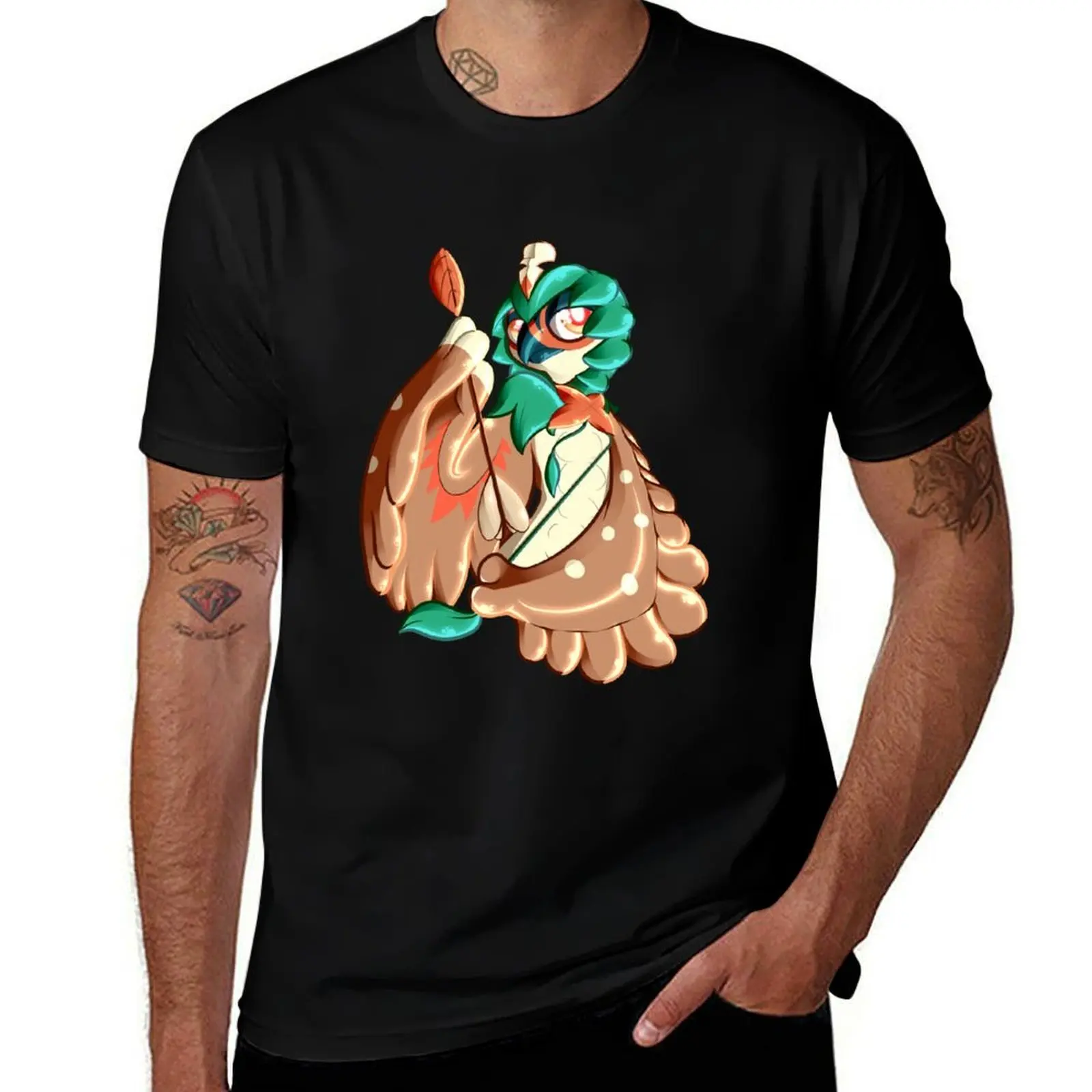 

Decidueye T-Shirt anime stuff funny costumes custom t shirt blue archive mens cotton t shirts