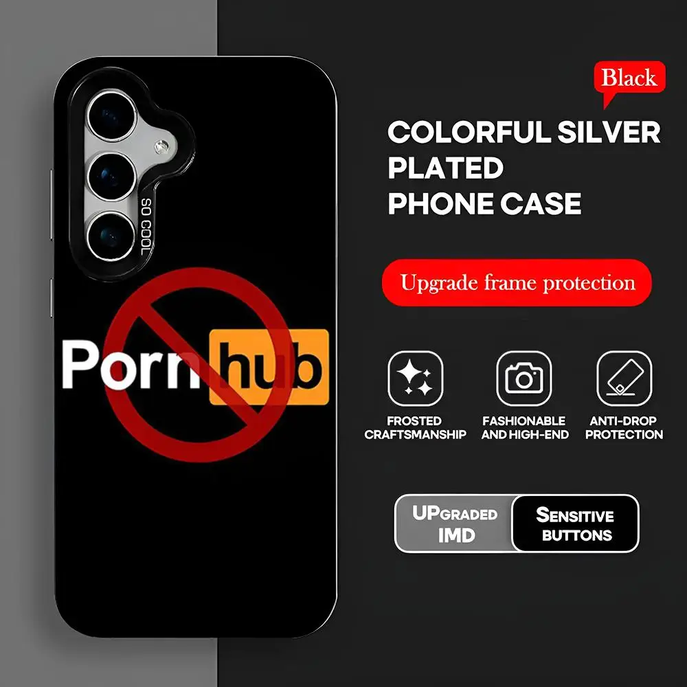 P-Porn-hubs-Tumble-P-Pornhubs Phone Case S25 Case IMD Colorful Phone Case Silver Cover Suitable For Amsung Galaxy S24 S23 S22 S