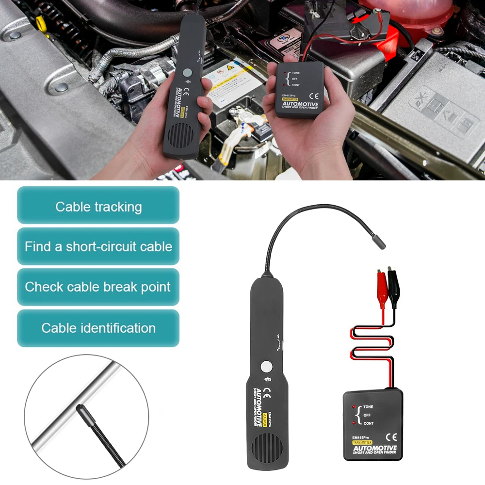 EM415PRO Automotive Short Cable Tracker & Open Wire Finder Universal EM415 PRO 6V-42V DC Find Car Short Circuit Wire