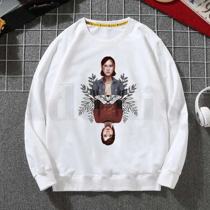 The Last Of Us Part II 2 Firefly Light Joel Ellie Men Sweatshirt Print Trend Mens Clothes Hip-Hop Male Crewneck Hoodies