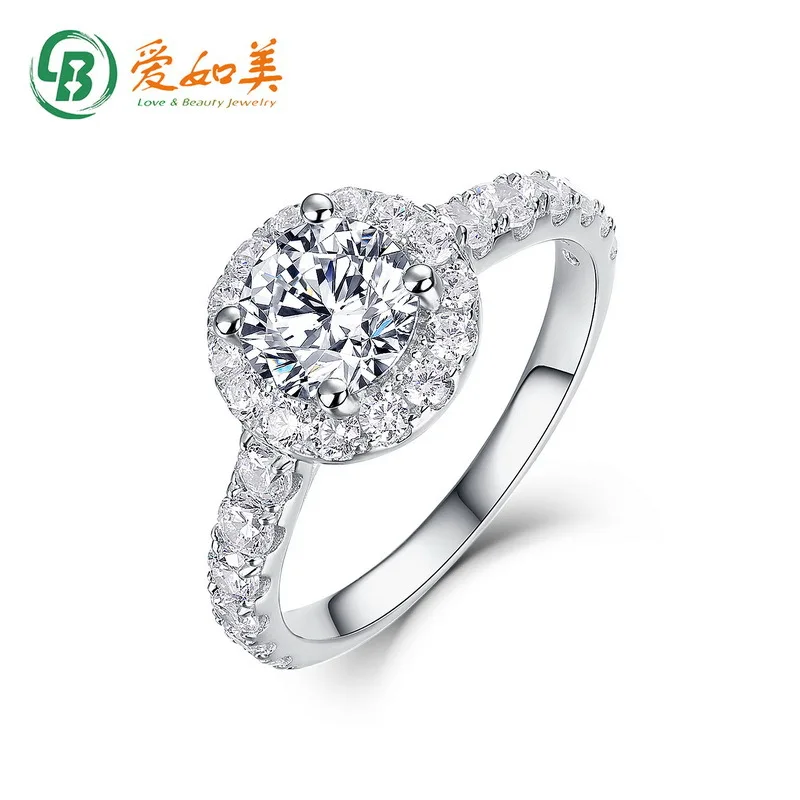 

New 18K Gold PT950 Platinum Silver Plated 7-layer Gold Moissanite Ring, Classic Six Claw One Carat Women's Ring