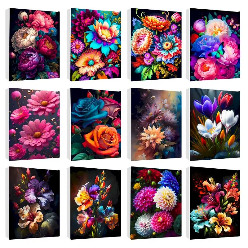 

CHENISTORY DIY Pictures By Number Colorful Flowers Kits Painting By Numbers Drawing On Canvas HandPainted Art Gift Home Decor