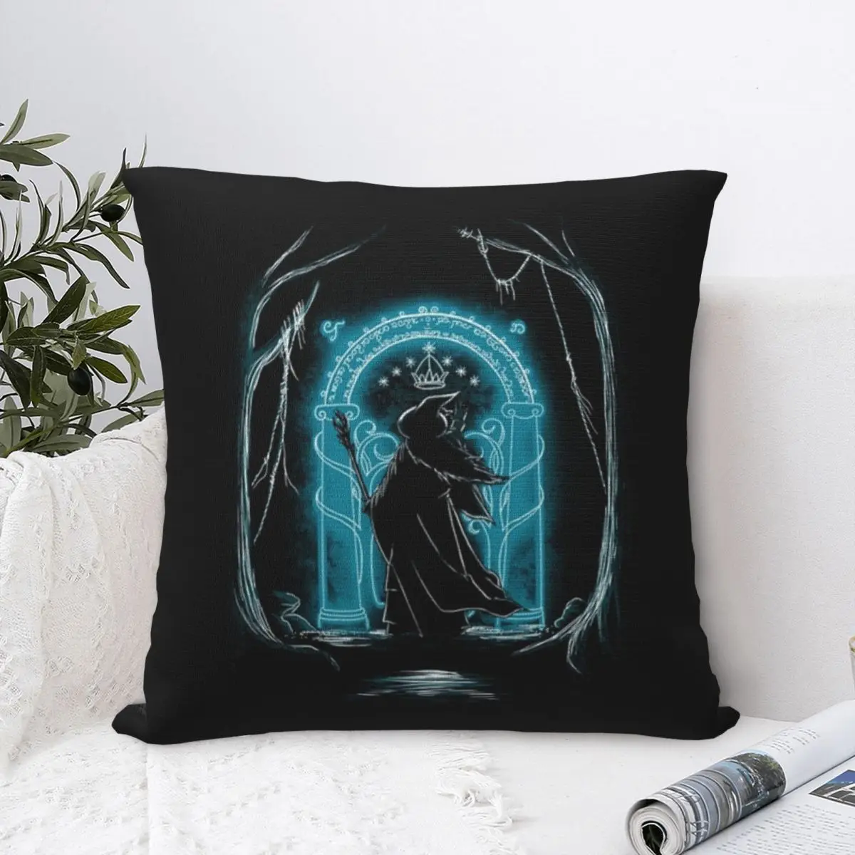 Speak Friend And Enter 5 Square Pillowcase Polyester Pillow Cover Velvet Cushion Decorative Comfort Throw Pillow Home Bedroom