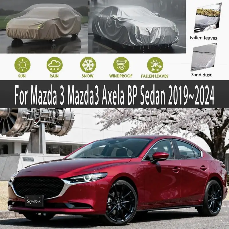 

For Outdoor Protection Waterproof Dustproof Full Sunshade for Mazda 3 2019~2024 Car Covers