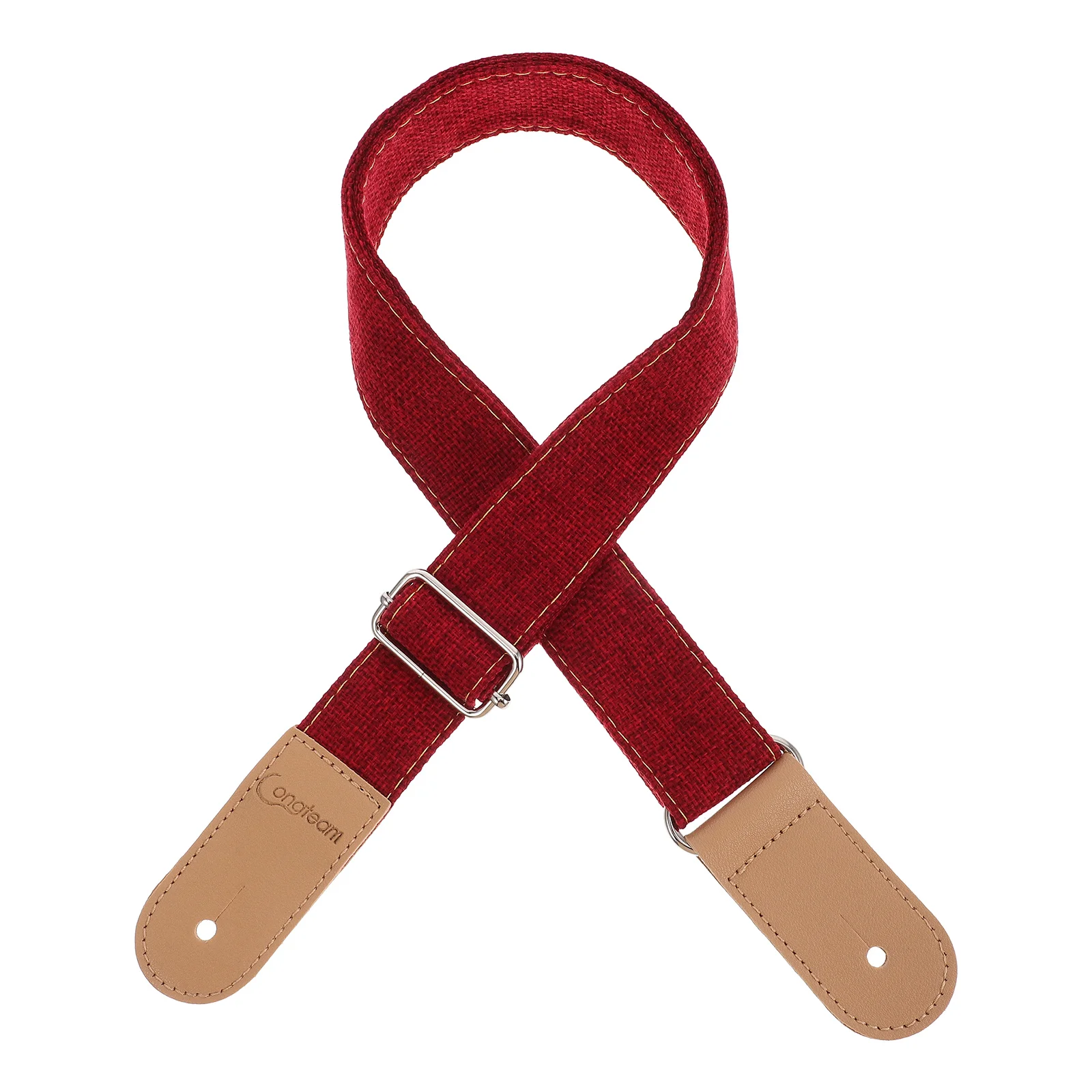 

Ukulele Strap Cotton Linen Body Jujube Red Ends Metal Buckle Adjustable For Guitar Instrument Accessory