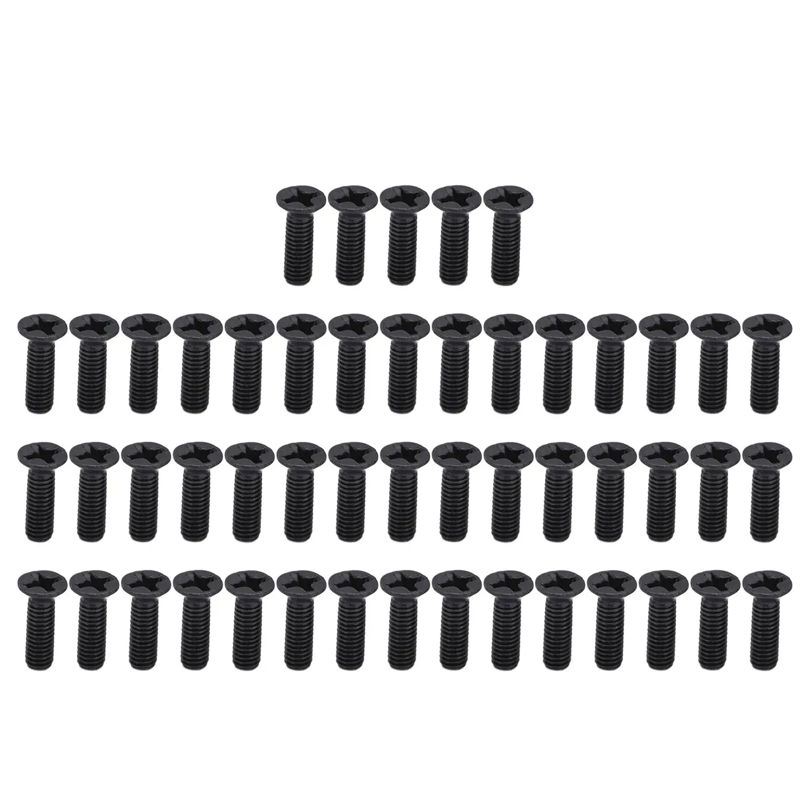 50Pcs M3 Countersunk Screws DIN 965 Black Galvanized Assortment Kit - Machine Screw Set with Dip Black Coating