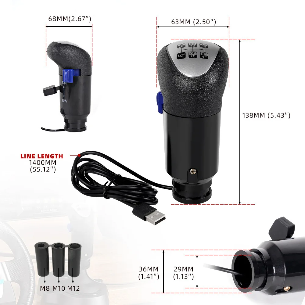 Racing Game Simulator Shifter Dual Button High/Low Gear Head Suitable for Logitech G29 G27