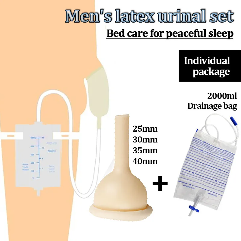 

Мужской латексный писсуар, латексный катетер для презерватива, мешок для мочи/2000 мл, мешок для дренажа мочи с антирефлюксовым клапаном, леггинсы, трубчатый мешок для мочи