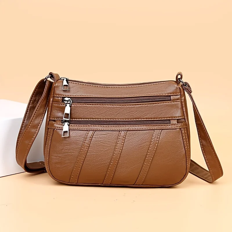 Mini Classic Vintage Shoulder Bag, All-Match Textured Crossbody Bag For Women, Middle Aged Style Bag