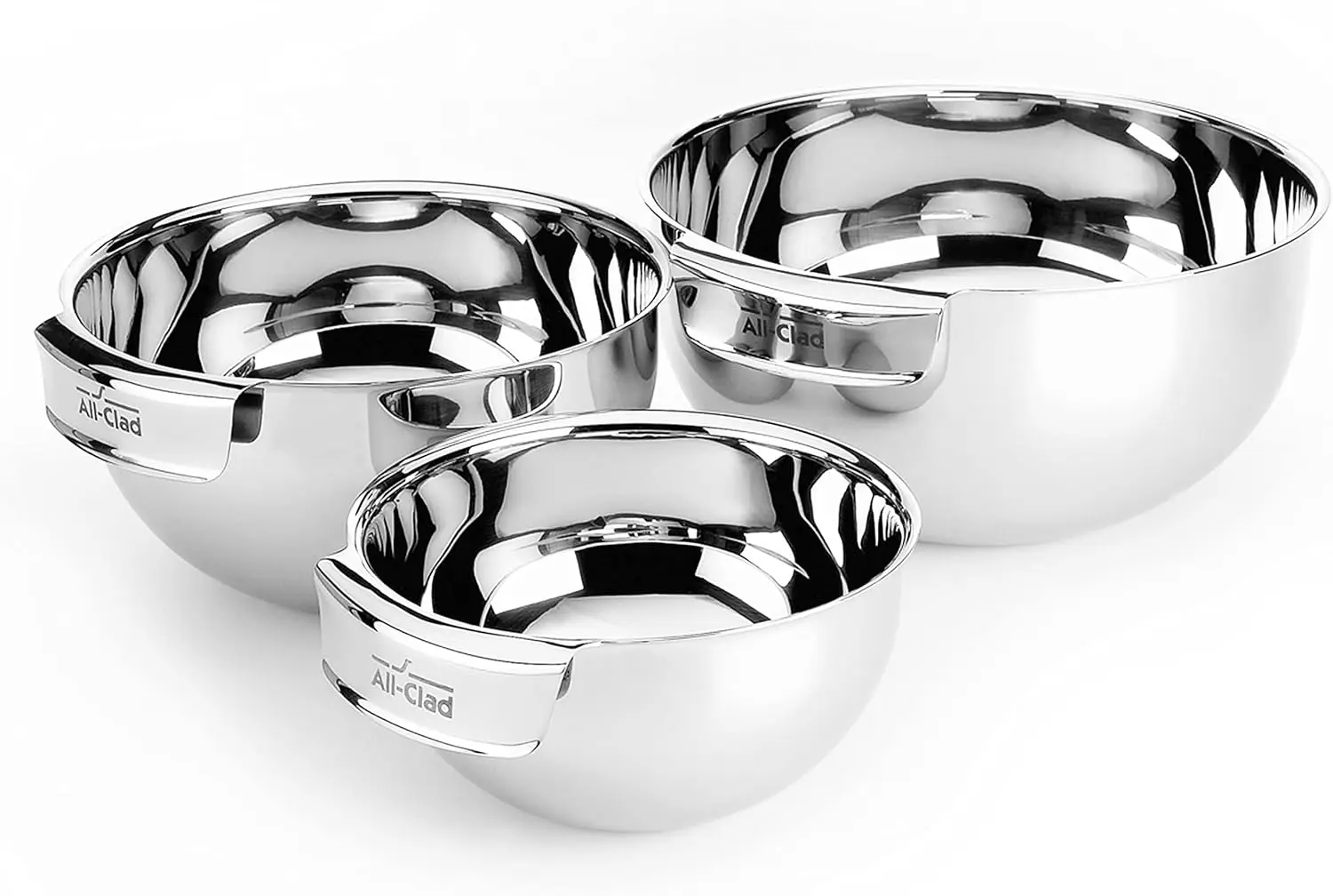 

Kitchen Accessories Stainless Steel Mixing Bowls Set 1.5, 3, 5 Quart Metal Mixing Bowls Silver