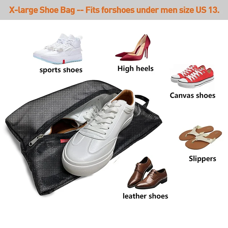 1pcs Shoe Storage Bag Portable Travel Mesh Shoe Bag Waterproof And Moisture-Proof Mesh Cloth Travel Bag