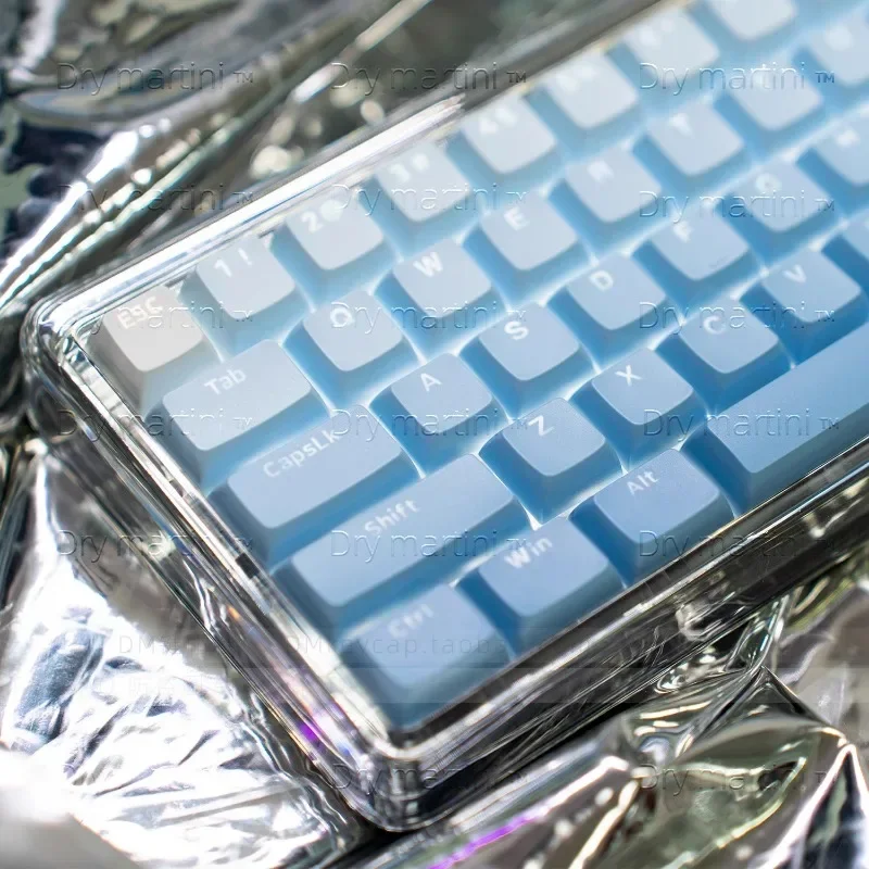 Gradient Blue Keycaps MDA Profile Double Shot PBT Key Caps Custom 127keys Translucent Key Caps Mechanical Keyboard MX Switches