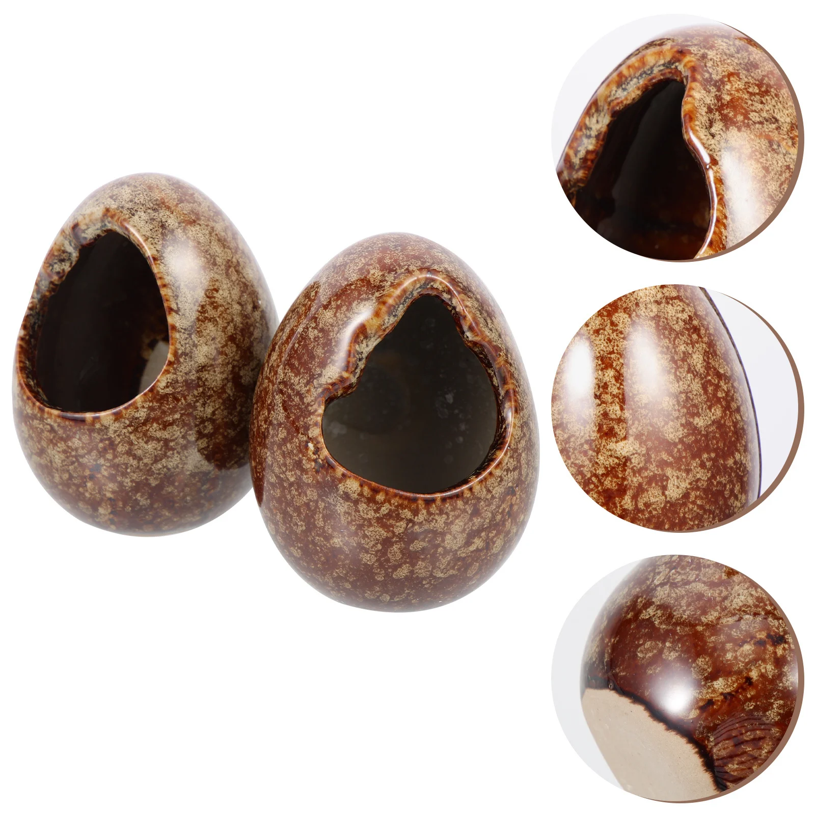 

2Pcs Fish Tank Shelter Caves Wearable Ceramic Decorative Vivid Aquarium Caves Safe Hideaway Landscaping Supply