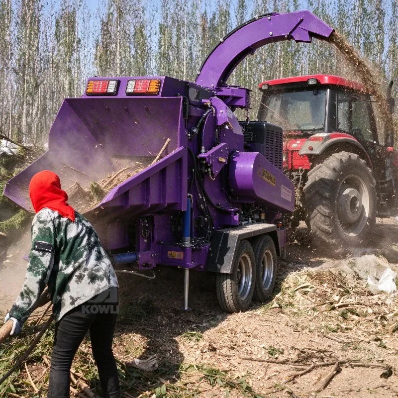 Heavy Duty Diesel Mobile Wood Crusher Chipper Tree Branch Shredder for Biomass Fuel Sawdust Making Stable Performance Durable