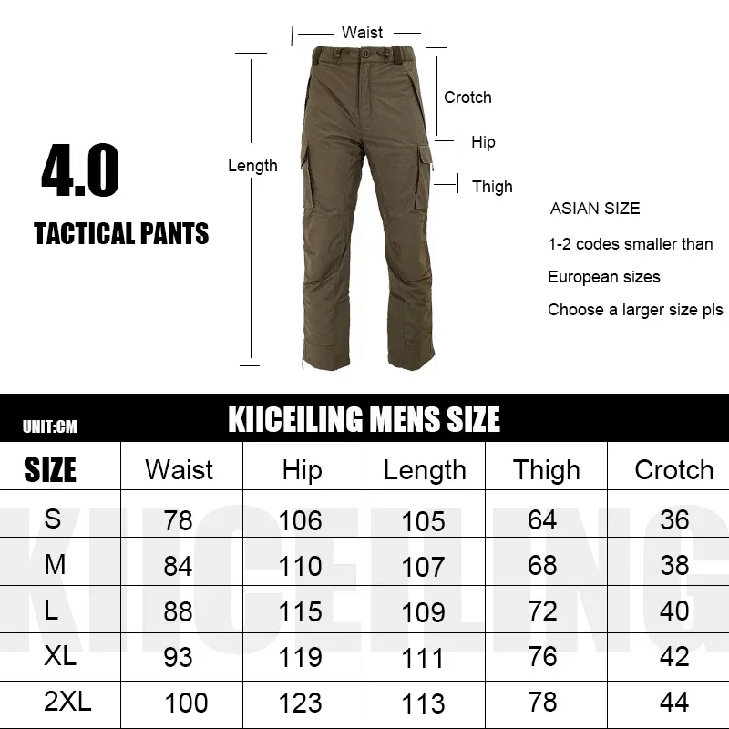 KIICEILING MIG 4.0 ECIG 4.0 Tactical Pants,Cargo Pants Men, Winter Thermal Waterproof Windproof Ski Fishing Hunting Men Clothing