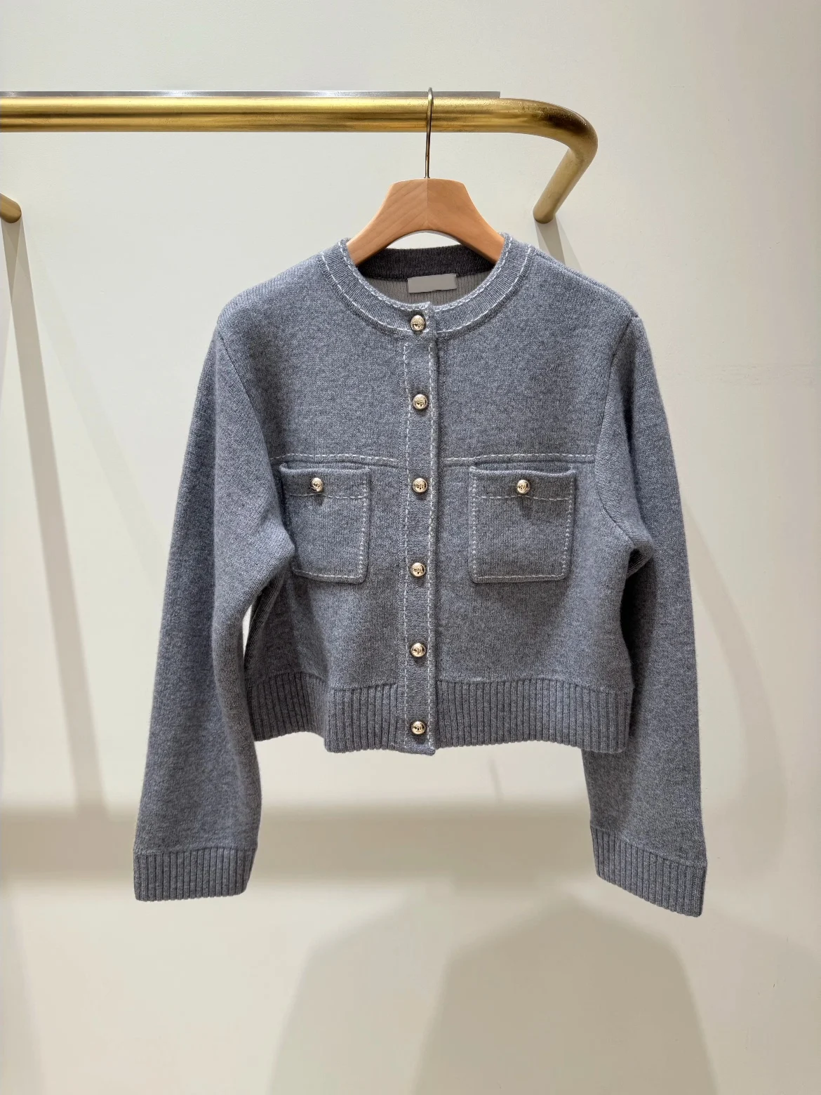 

ay Knitted Open Cardigan Heidd Autumn Winter Small Fraance Sle Design Luxury Cotton Long Sve round Ne ort Length