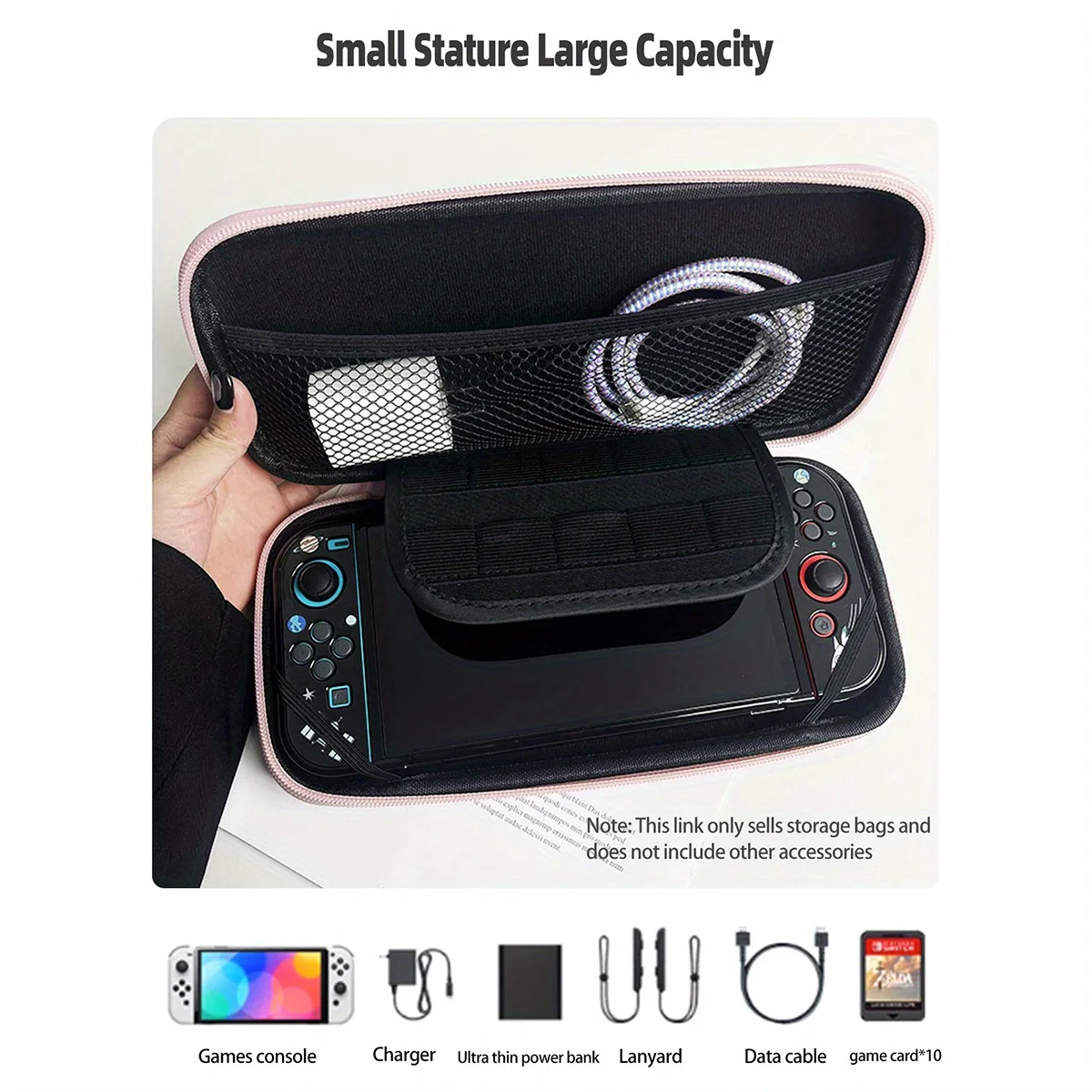 Pink Purple Butterfly Nintendo Switch Portable Travel Bag  Anti-collision Shell Storage Case To Organize Gaming Accessories