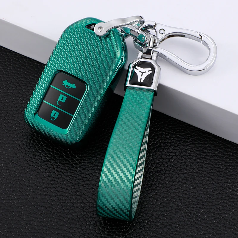 

Чехол для автомобильного ключа из углеродного волокна из ТПУ для Honda Odyssey CRV Pilot Vezel HRV City Accord Civic Fit Freed 2016-2022, чехол для ключа