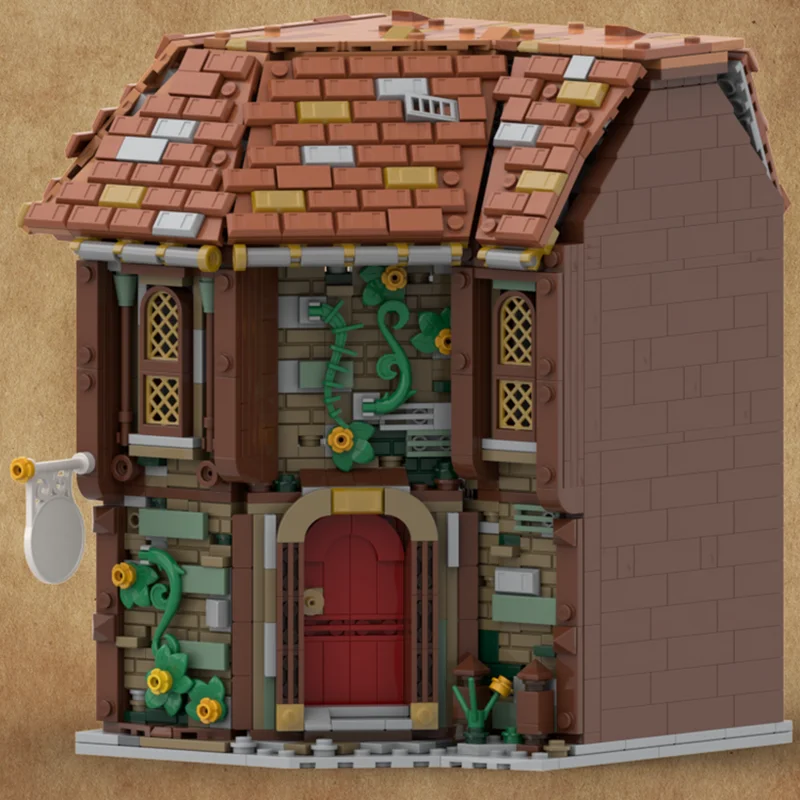 Model Średniowiecznego Zamku Klocki Konstrukcyjne Model Domu Czarodzieja Technologia Budowlana Widok Ulicy Miejskiej Model Klocków Zabawka Konstrukcyjna