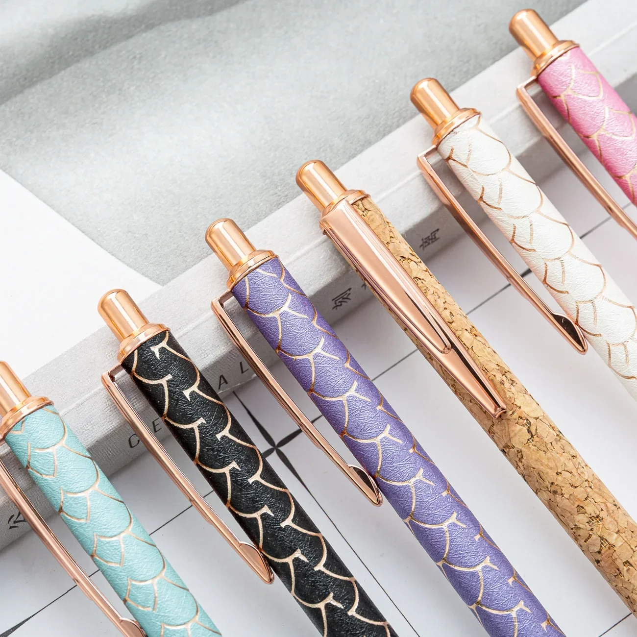 20PCS Push Ball-point Pen Spot Wholesale Gold Powder Push Ball-point Pen Creative Gifts Printable Logo Advertising Ball-point