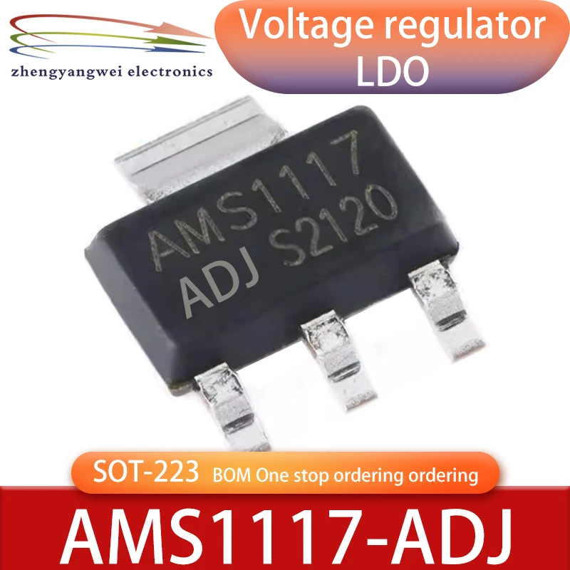 

AMS1117-ADJ SOT-223 Encapsulate LDO triode AMS1117 SOT223 1A 12V Lowdropout Voltage Regulator