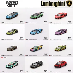 MINIGT 1/64 람보르기니 우루스 쿤타치 LPI 800-4 Huracan GT3 EVO2 Sian FKP 37 자동차 합금 다이캐스트 모델 어린이 크리스마스 선물 장난감