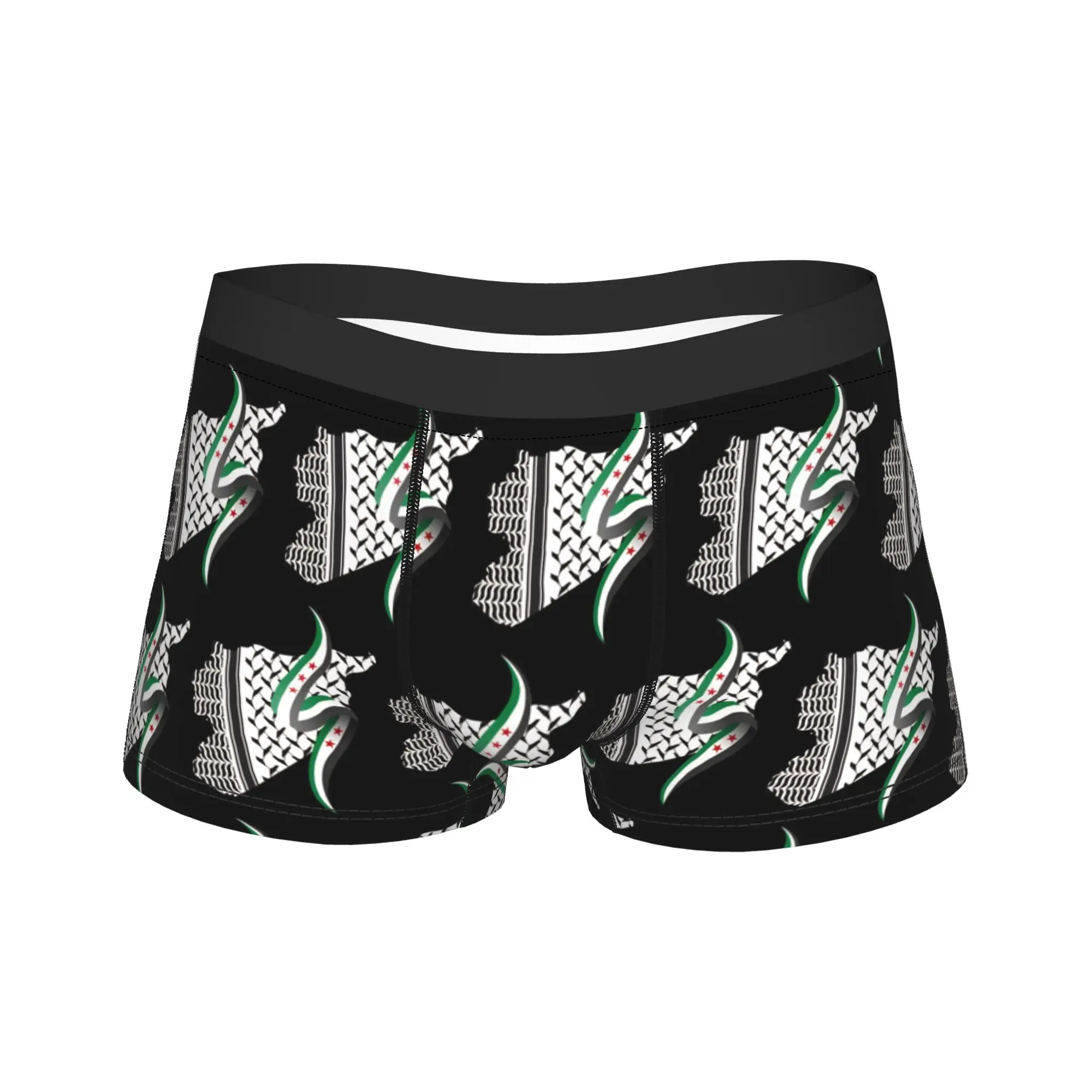 

Syria Revolution Flag Map Syrian Underwear Male Boxer Brief Comfortable Boxer Shorts High Quality Custom DIY Plus Size Panties