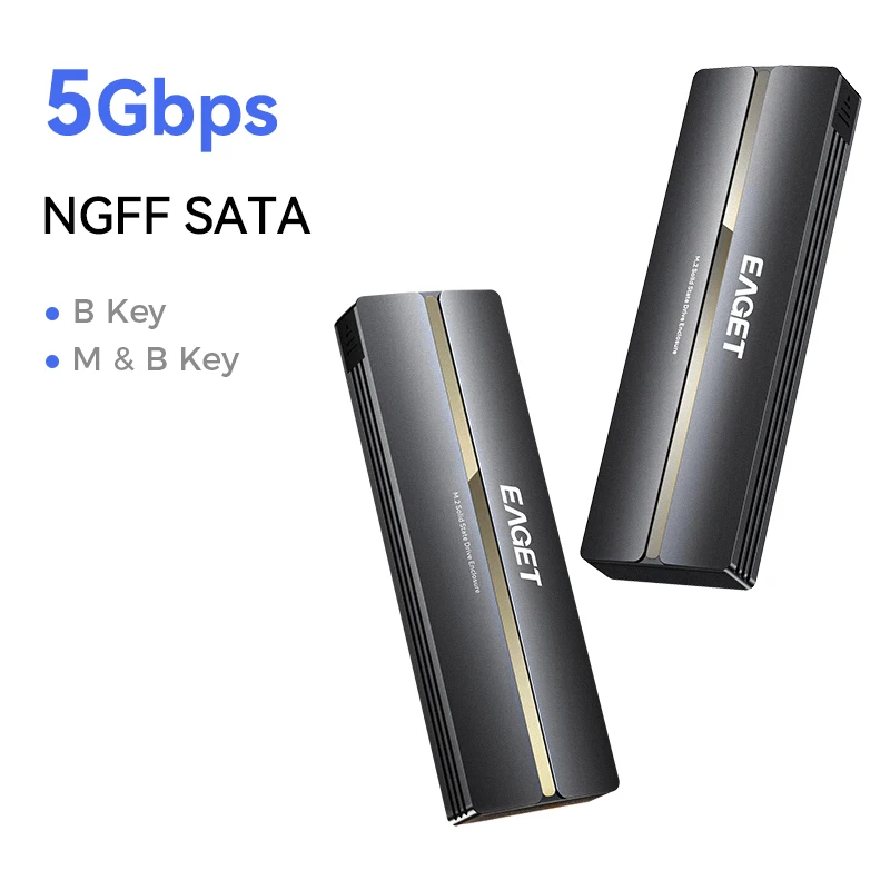 EAGET（忆捷） 製 M.2 SATA SSD Eaget M.2 NVMe SATA SSD Enclosure Adapter USB 3.2 Gen2 10Gbps USB