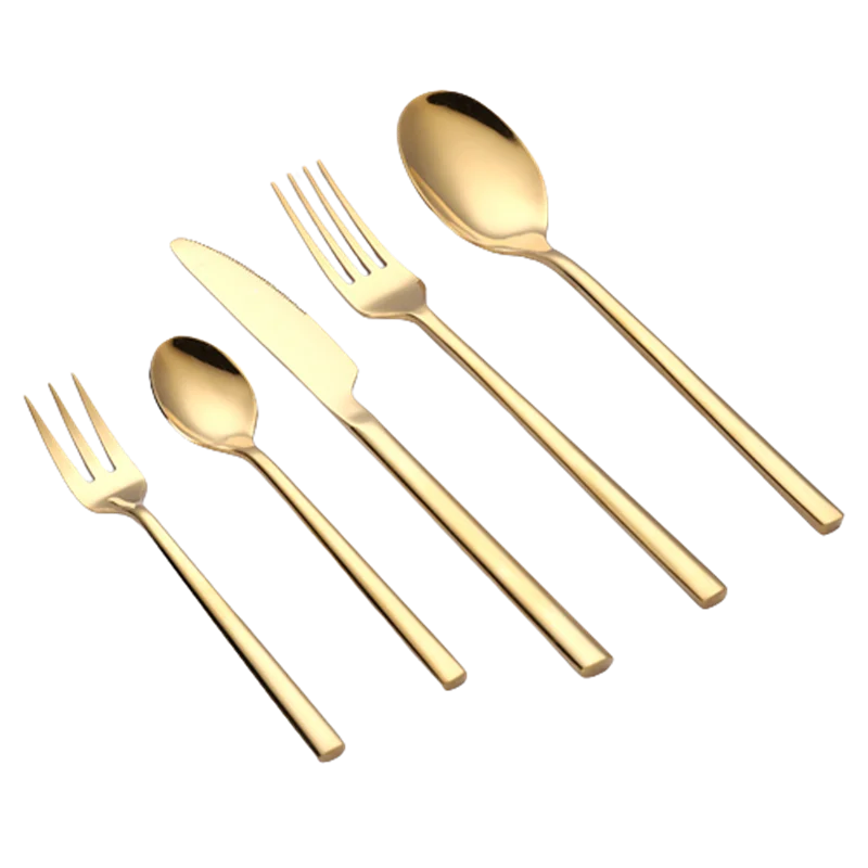 

KuBac Hommi Golden Cutlery Set 18/10 stainless steel Silverware Gold Dinnerware Set Service For 6 Drop Shipping