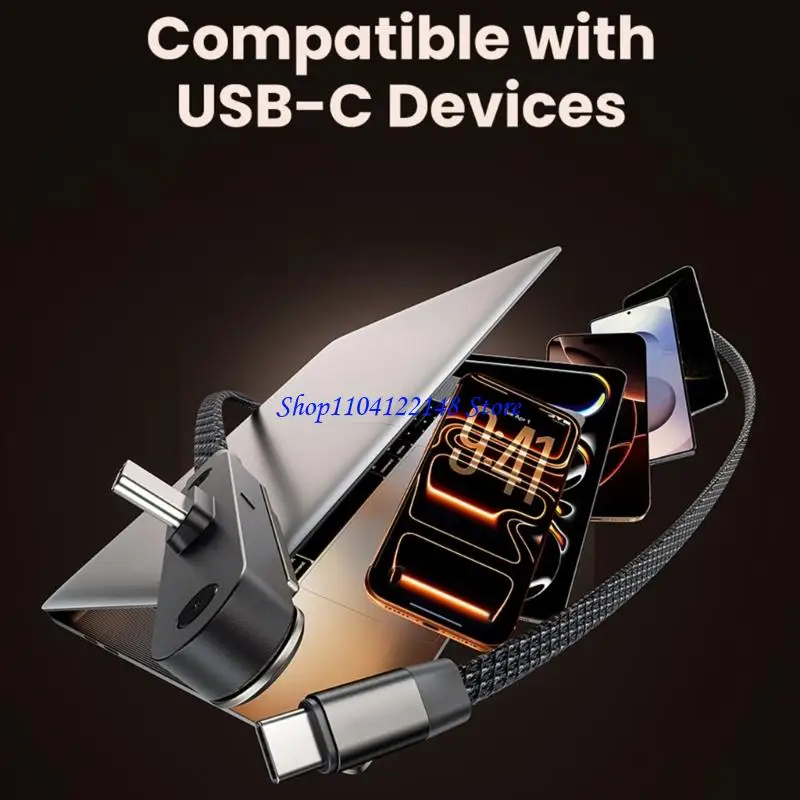 P9FA Heavy Duty Type C Cable With Zincs Alloy Stand Ensures 240W Rapid Charging For Multiple Devices