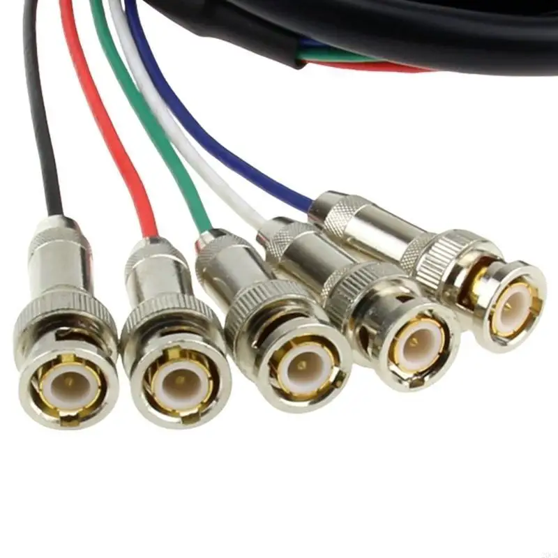 20CB длиной VGA к BNC RGBHV Кабель мужского по -мужского коаксиального соединения с двойным путем переноса