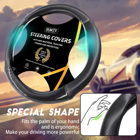 10 best sales steering wheel cover carbon fiber - №5