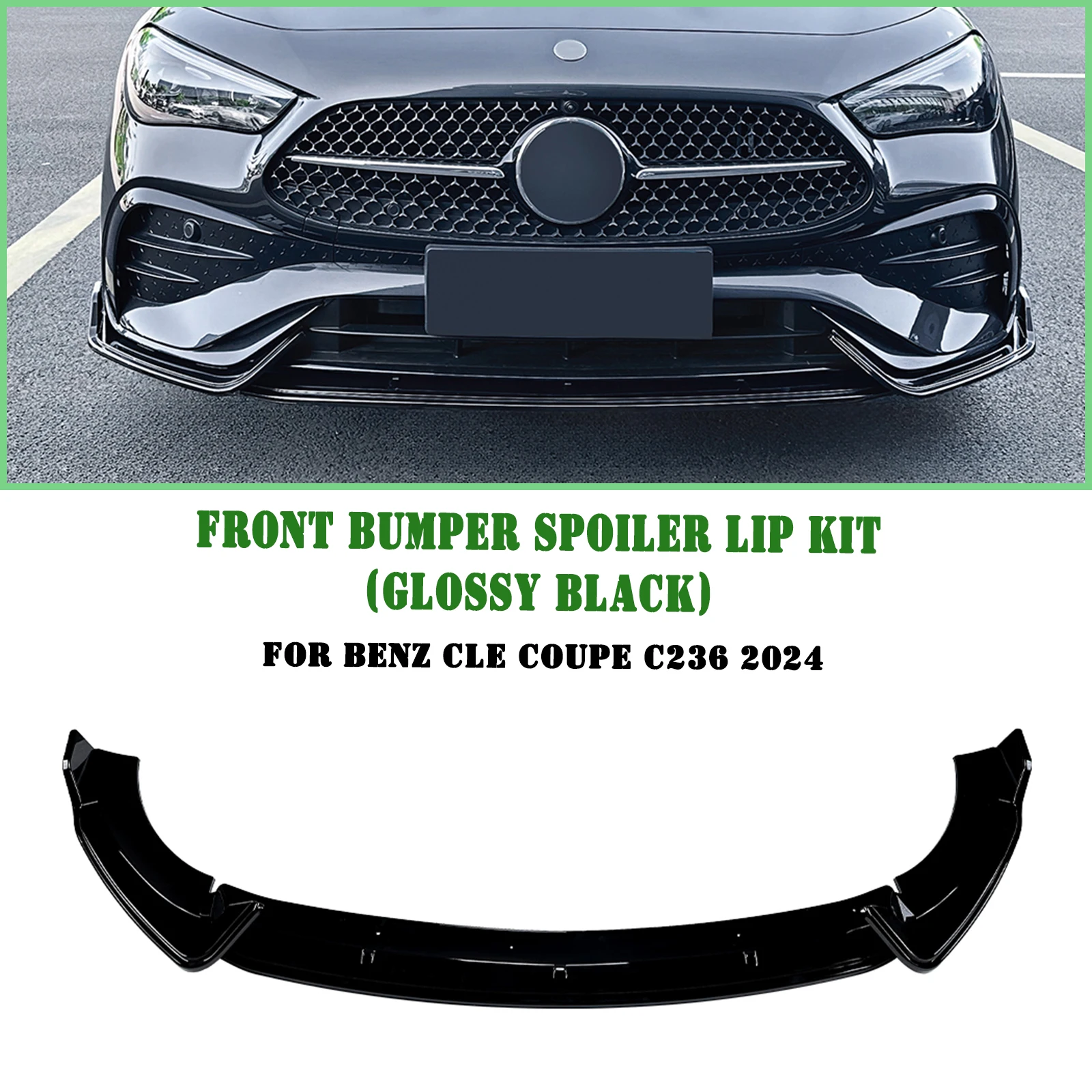 

Передний спойлер, нижняя защита лезвия сплиттера для Mercedes Benz CLE Coupe C236 2024-2025