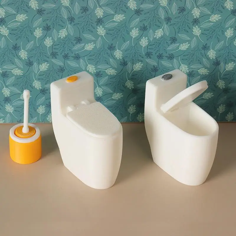 1 12 Scale Miniature Toilet Model for Dollhouse Bathroom Furniture DIY Kit for Kids and Hobby Decor Scene