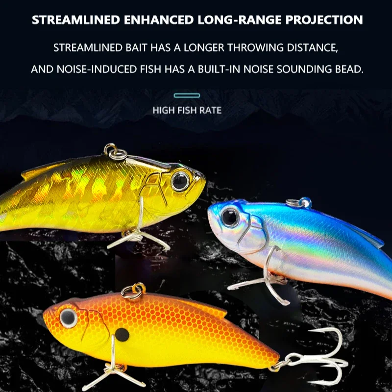 

75mm 14.5g Vibration Lipless Crankbaits Fishing Tide Saltwater Trolling Artificial Hard Bait Sinking Fishing Lures Vib Lure